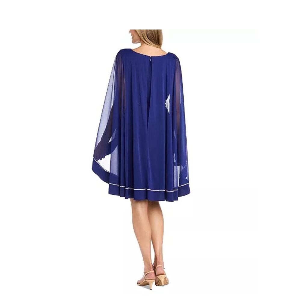 NWT R & M Richards Banded Rhinestone-Trim Capelet Dress PLUS Size 16W